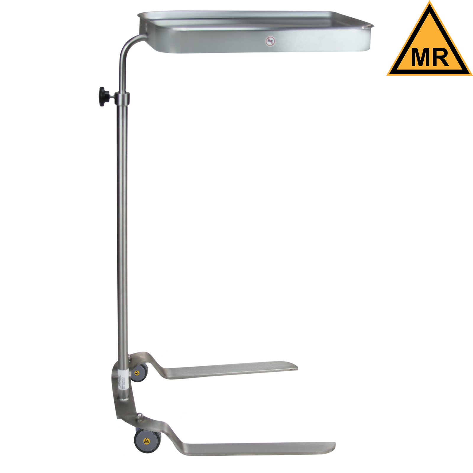 Blickman 8841MR MR Conditional Stainless Steel Mayo Stand, Single Post, 12-5/8" x 19-1/8" Tray | QuinceMedical.com