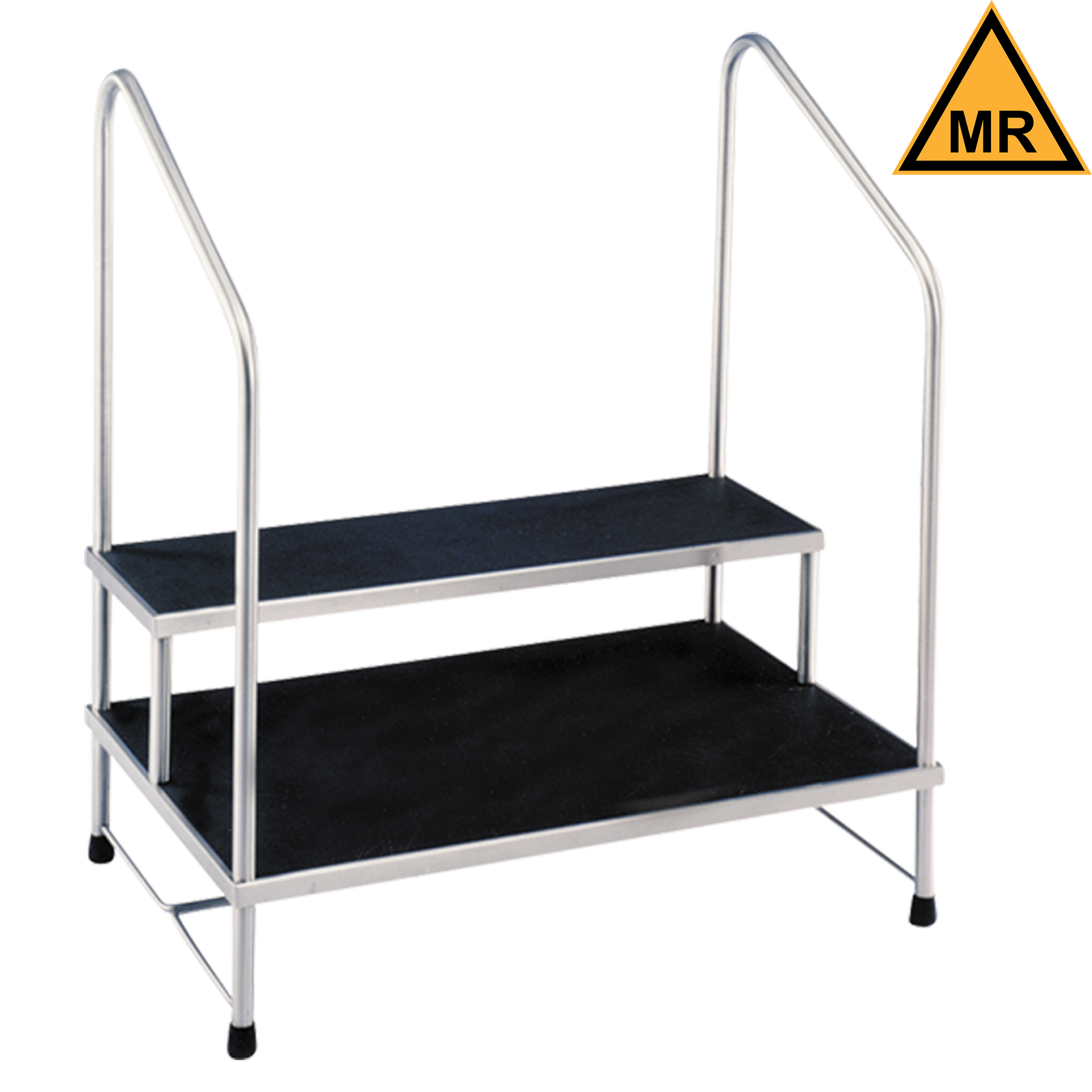Blickman 7764MR-HR MR Conditional Double-Step Stool with Dual Side Handrails, 36"W | QuinceMedical.com