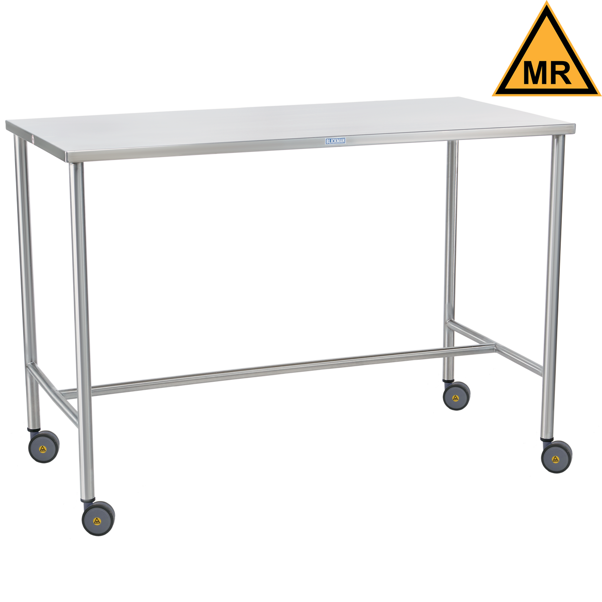 Blickman 7843MR Sawyer MR Conditional Stainless Steel Instrument Table with H-Brace, 36"W x 24"D | QuinceMedical.com