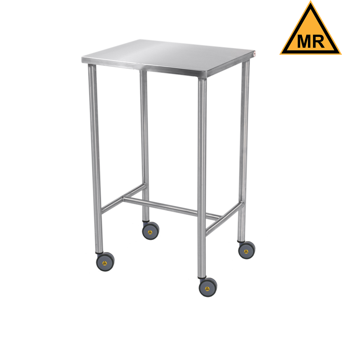 Blickman 7840MR Sawyer MR Conditional Stainless Steel Instrument Table with H-Brace, 20"W x 16"D | QuinceMedical.com
