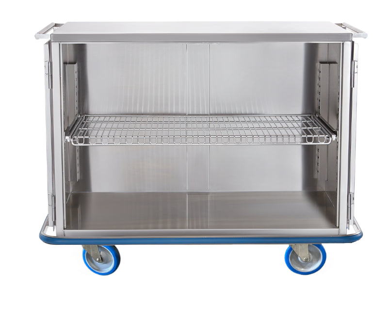 Blickman CCC1-19 Maxi Stainless Steel Surgical Case Cart with Solid Doors, 52"W | QuinceMedical.com