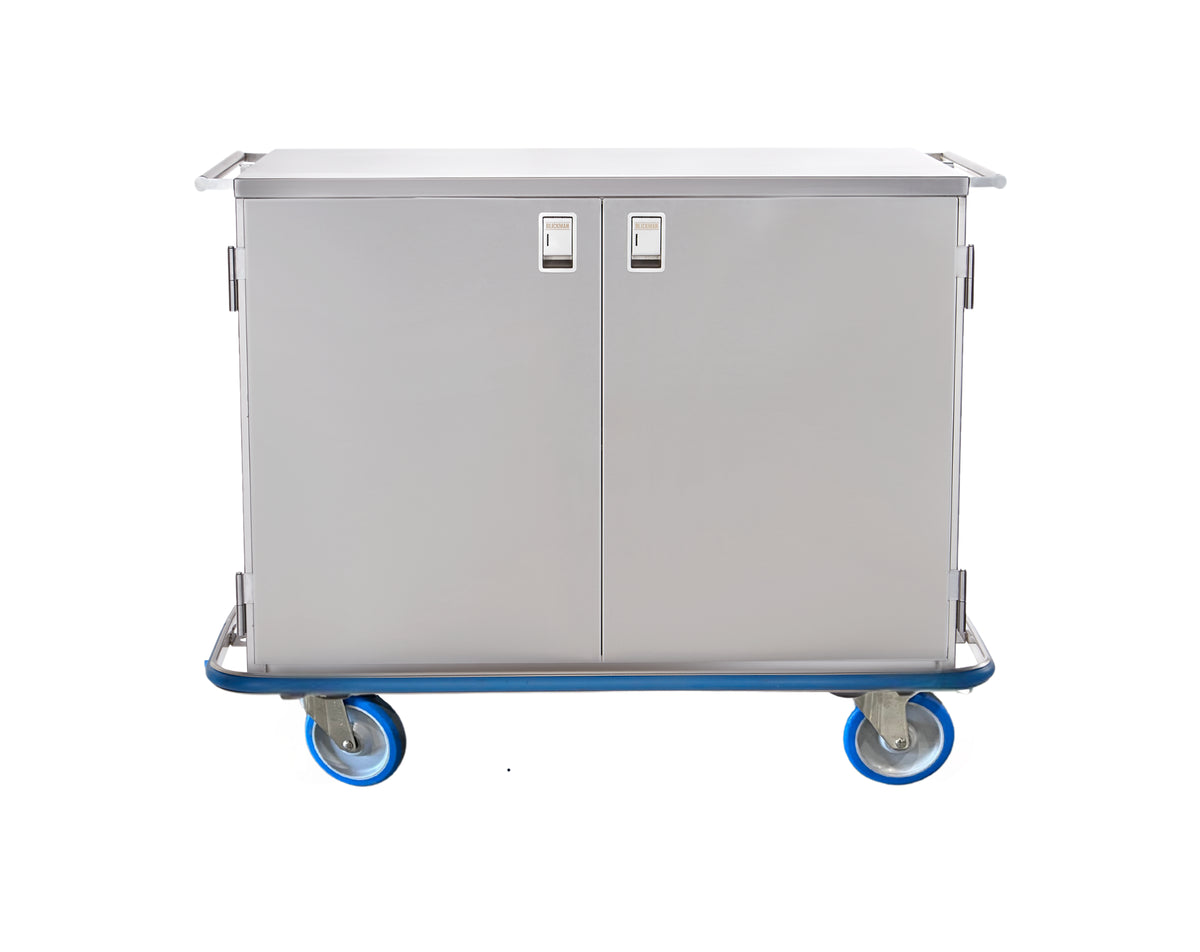 Blickman CCC1-19 Maxi Stainless Steel Surgical Case Cart with Solid Doors, 52"W | QuinceMedical.com