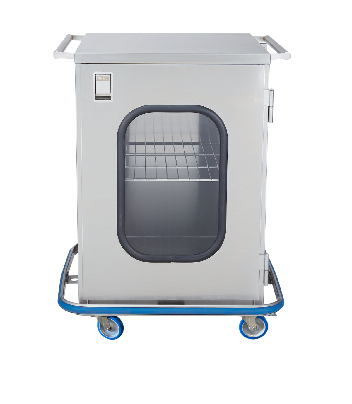 Blickman CCC3-19G Mini Stainless Steel Surgical Case Cart with Glass Door, 29-5/8"W | QuinceMedical.com