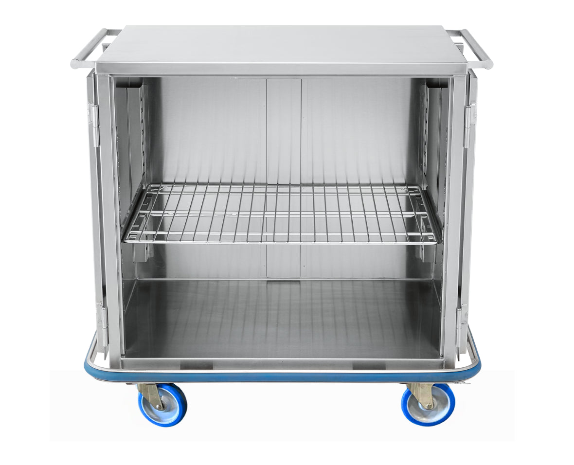 Blickman CCC2-19 Multipurpose Surgical Case Cart, Stainless Steel Doors, 42"W x 29"D | QuinceMedical.com