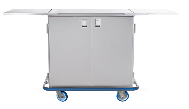 Blickman CCC2E-19 Multipurpose Surgical Case Cart, Stainless Steel Doors with Extension Shelves | QuinceMedical.com
