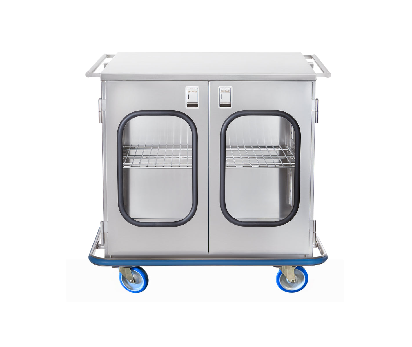 Blickman CCC2-19G Multipurpose Surgical Case Cart, Glass Doors, 42"W x 29"D | QuinceMedical.com