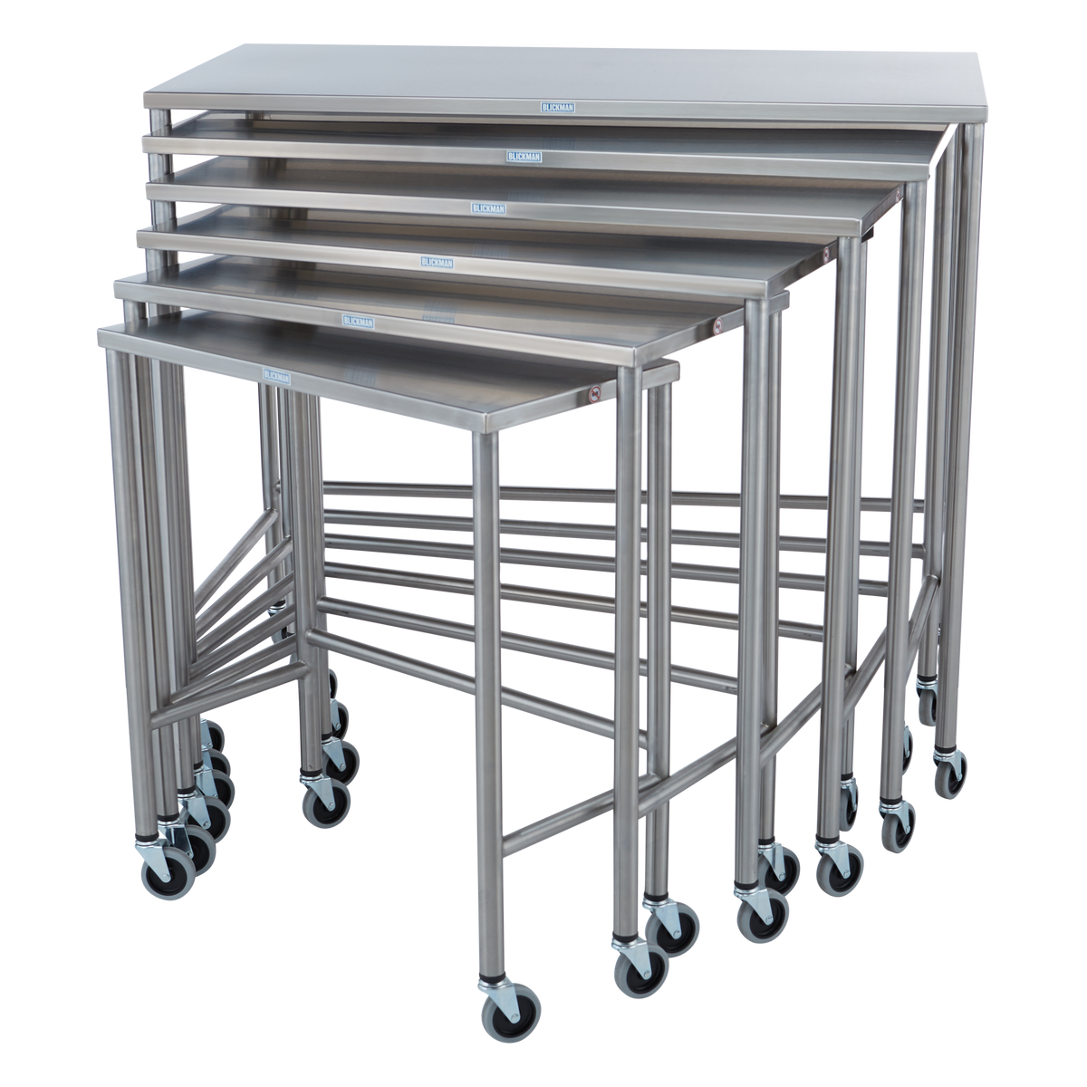 Blickman 7826SS Stainless Steel Nested Instrument Table, 5th Size, 32"W x 16"D x 34"H | QuinceMedical.com