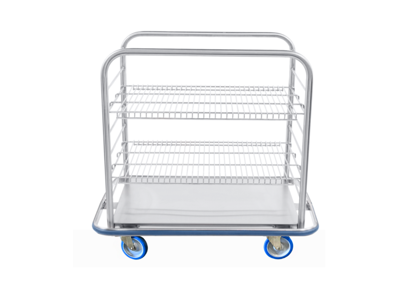 Blickman OCC4 Stainless Steel Open Surgical Case Cart with Wire Shelves | QuinceMedical.com