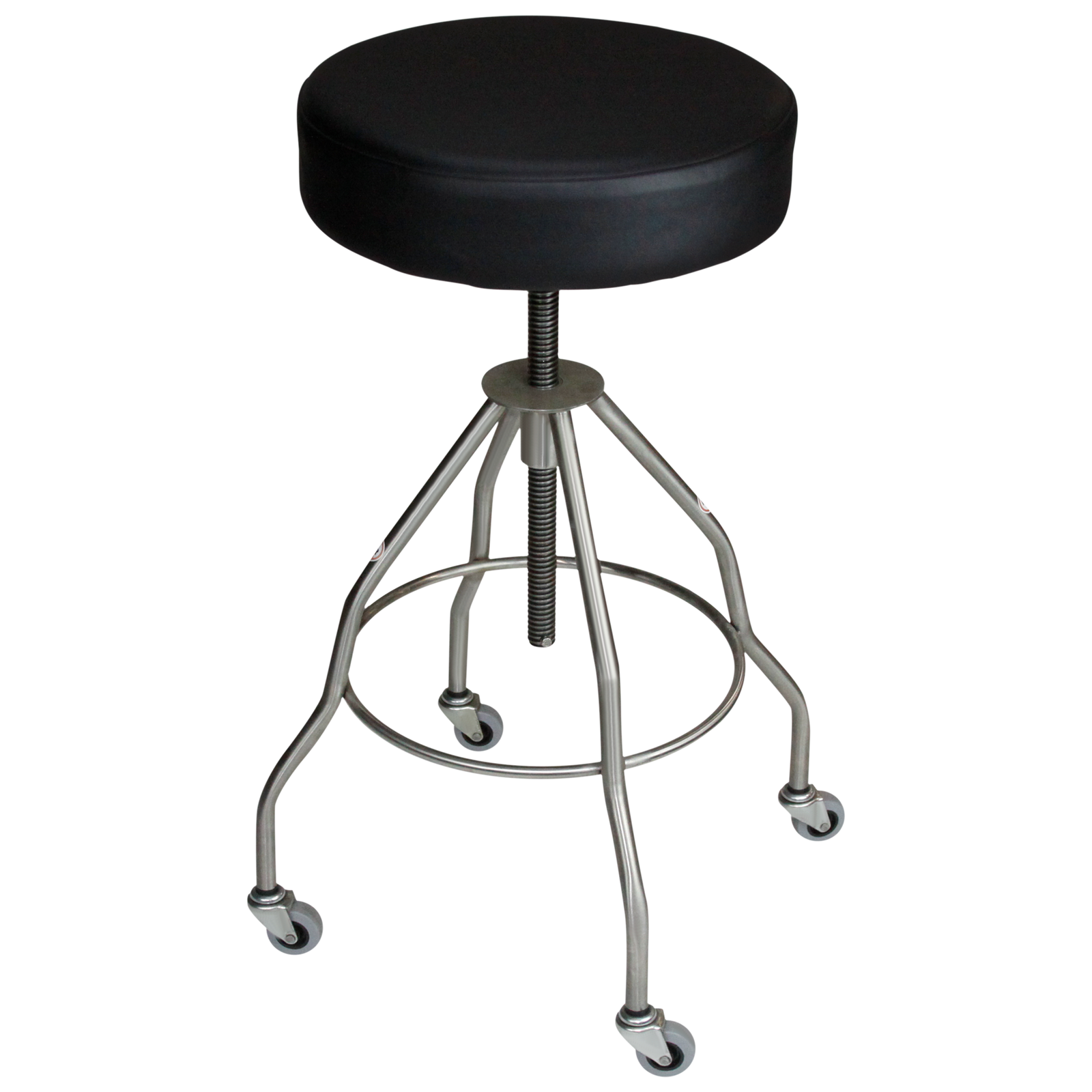 Blickman 7714-PSS Passaic Stainless Steel Revolving Exam Stool with Padded Seat, Rubber Feet | QuinceMedical.com
