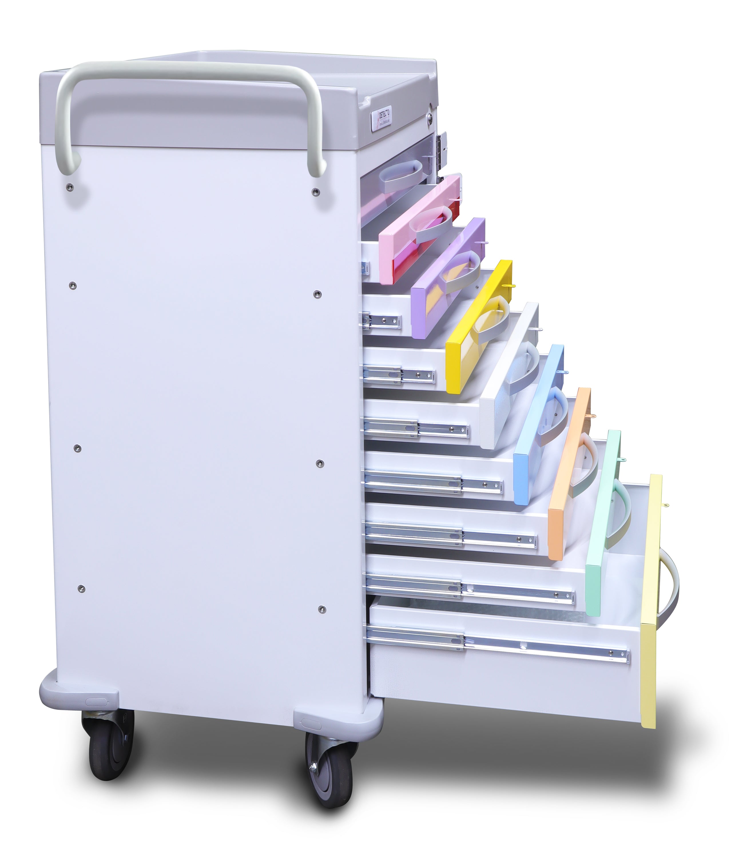 DETECTO Rescue Series ER Medical Cart, 5 Red Drawers