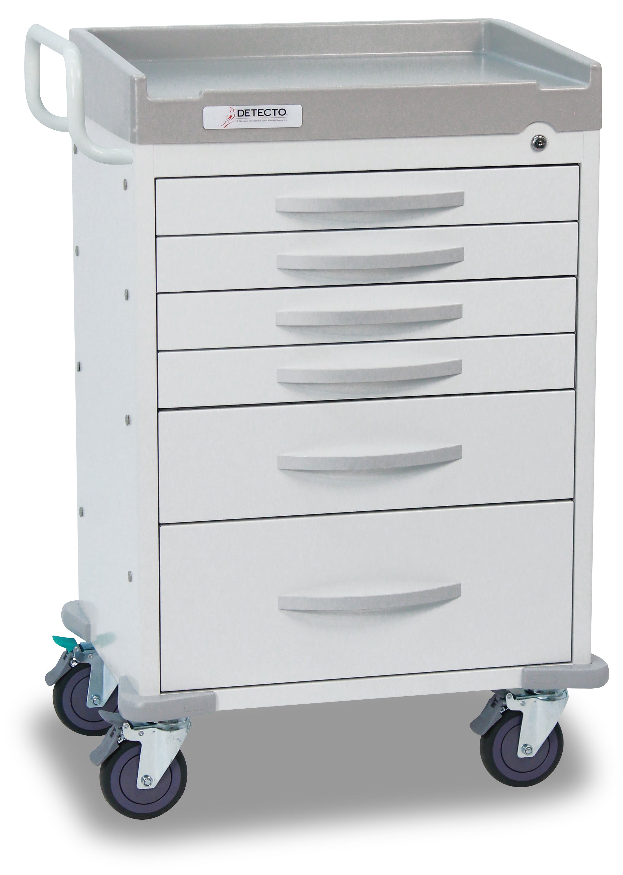 DETECTO Rescue Series Anesthesiology Medical Cart, 5 Blue Drawers