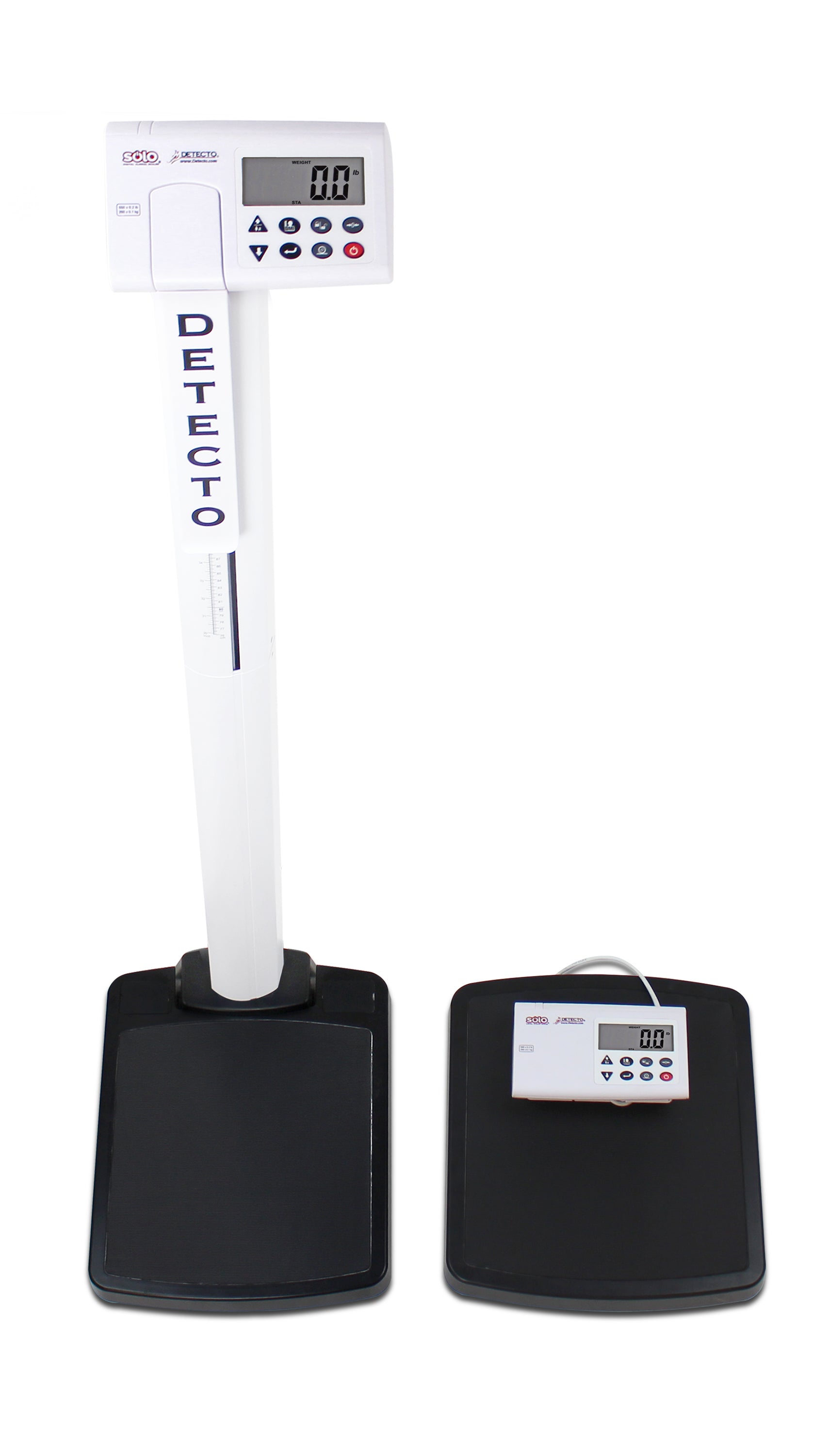 Solo Digital Clinical Scale, Mechanical Height Rod, 550 lb x 0.2 lb / 250 kg x 0.1 kg