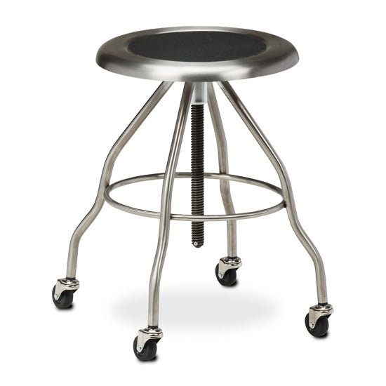 Clinton SS-2162 Stainless Steel Stool with Casters | QuinceMedical.com