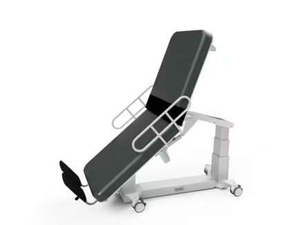 Vascular US EA Table - 30 in Width, with Cardio Panel & Right Access Panel, Side Rails and Central Base Lock