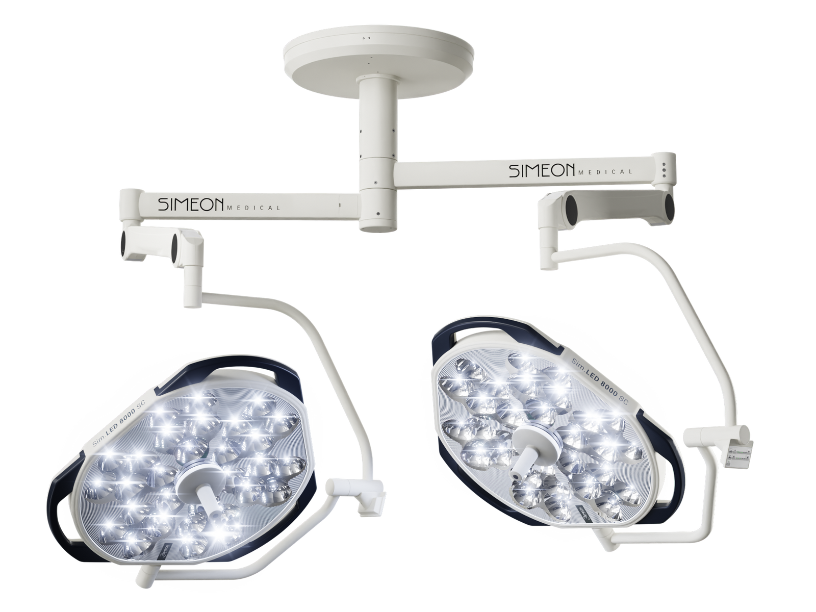 Sim.LED 500, Single Light, 2x 32" Monitor Arm, Ceiling