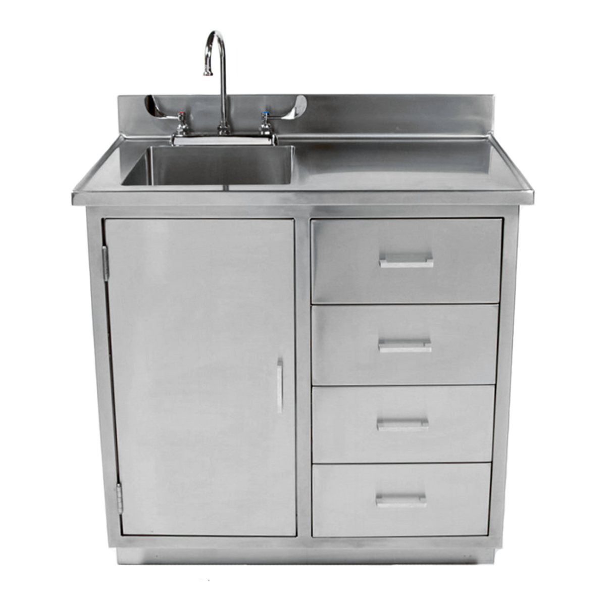Blickman DB35HS Double Vented Stainless Steel Sink Base Cabinet, 35"W | QuinceMedical.com