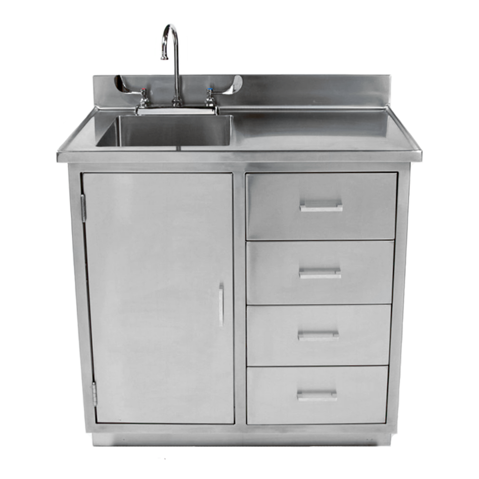 Blickman DB35HS Double Vented Stainless Steel Sink Base Cabinet, 35"W | QuinceMedical.com