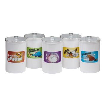 Clinton T-66 Labeled, Opaque Plastic, Animal Pals, Sundry Jars | QuinceMedical.com