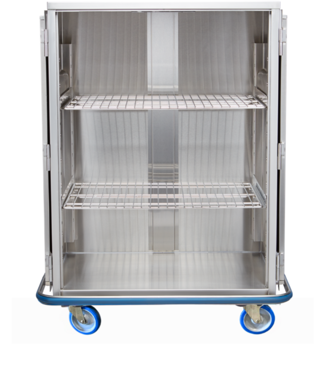 Blickman CCC5-19 Ultra Space Saver Surgical Case Cart, Solid Stainless Steel Door, 42"W x 29"D x 55 1/2"H | QuinceMedical.com