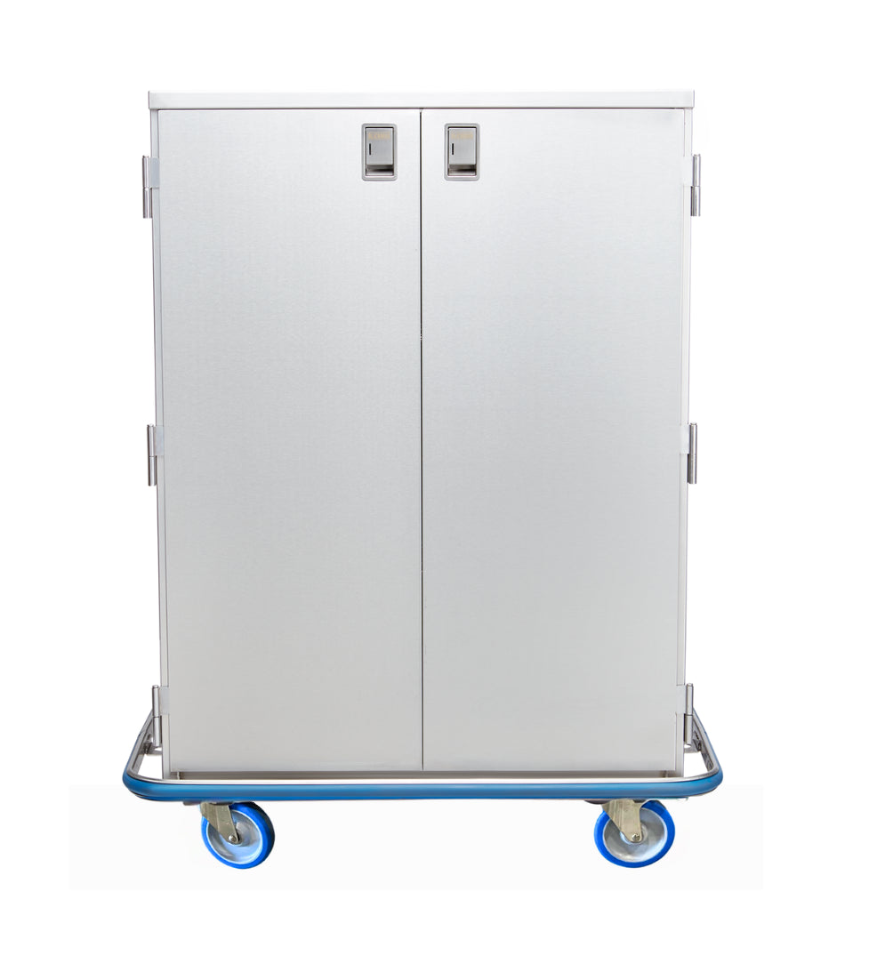 Blickman CCC5-19 Ultra Space Saver Surgical Case Cart, Solid Stainless Steel Door, 42"W x 29"D x 55 1/2"H | QuinceMedical.com