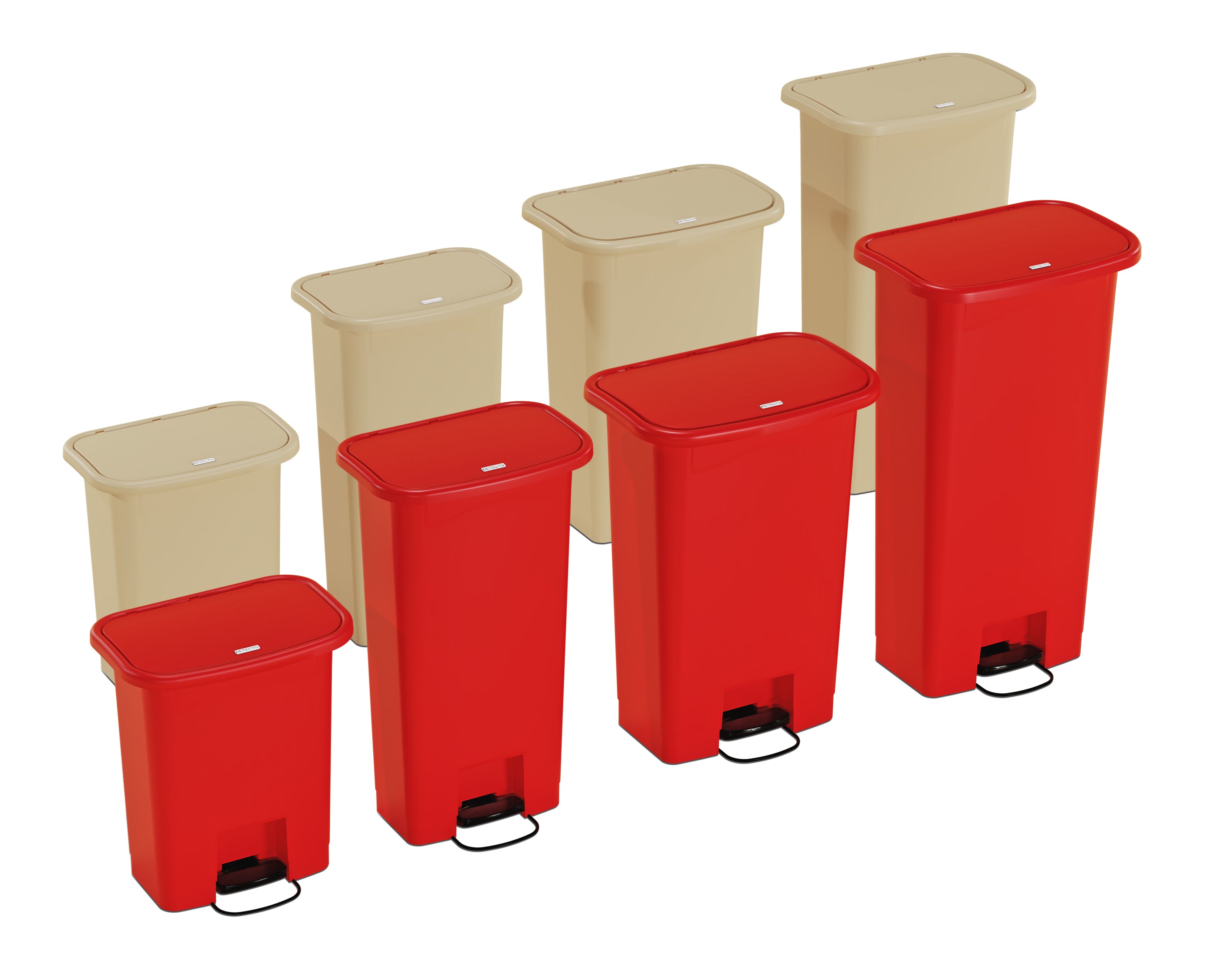 Waste Mate Plastic Waste Receptacle, 18 Gallon, Red