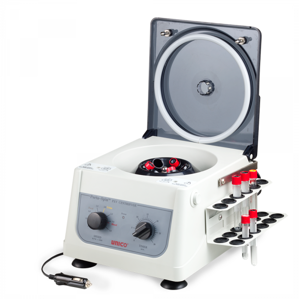 Unico PowerSpin PX Variable Speed Centrifuge – 6-Place Rotor + Tube Holdster Rack