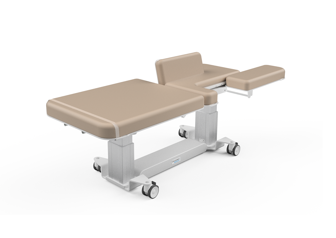 Echocardiography US EA Table - 30 in Width, with Cardio Panel & Right Access Panel, Central Base Lock and Battery Backup