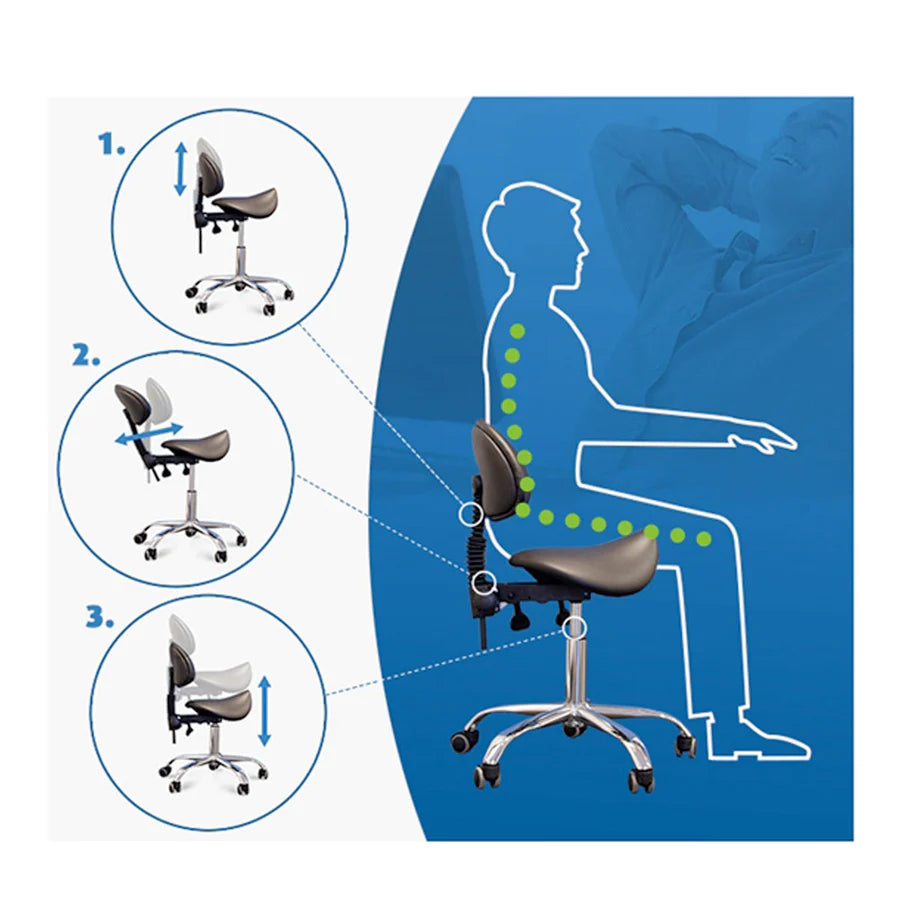 Giovanni 1025 Cosmetic Stool with Backrest