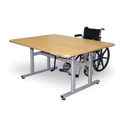 Hausmann H-Brace Height Adjustable Crank Hydraulic Work Table | QuinceMedical.com