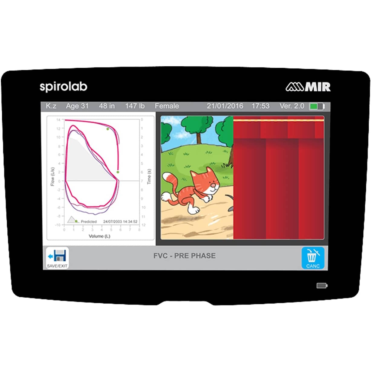 MIR  Spirolab Spirometer Desktop with 7" Screen | QuinceMedical.com
