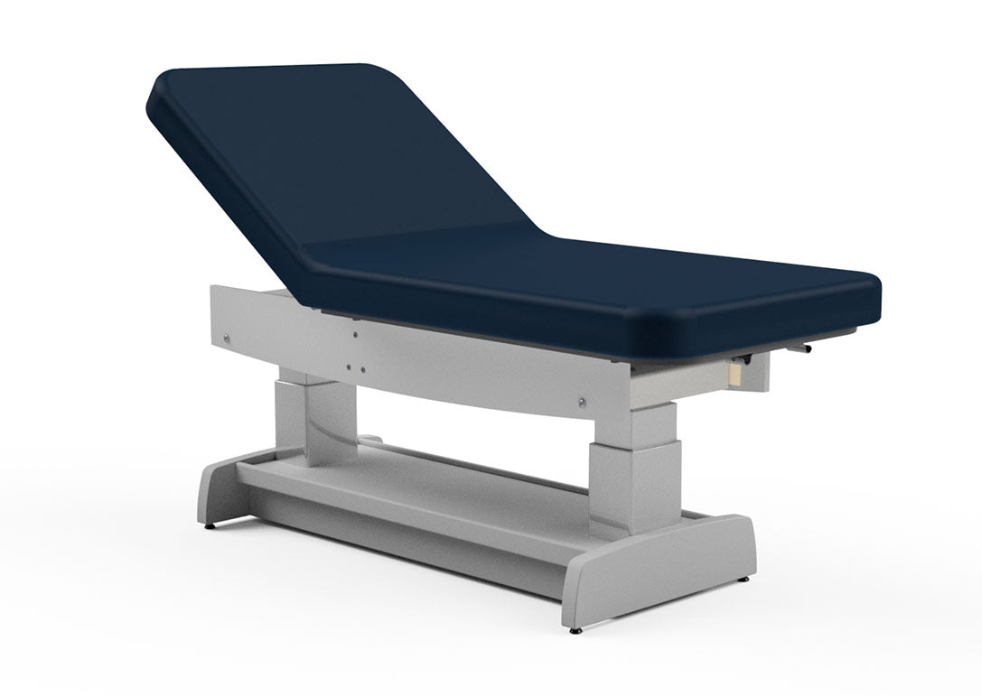 PF250 Series Exam Table - 29 in Width, 3-4 in Padding, with Casters, Wood Stain and Hand Control