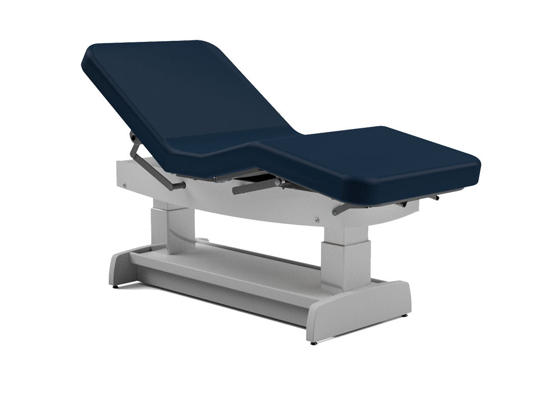 PF400 Series Exam Table - 29 in Width, 3-4 in Padding, with Casters, Wood Stain and Hand Control