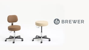 Brewer Pneumatic Aluminum Exam Stool with Brushed Aluminum BaseBRE 11001 | QuinceMedical.com