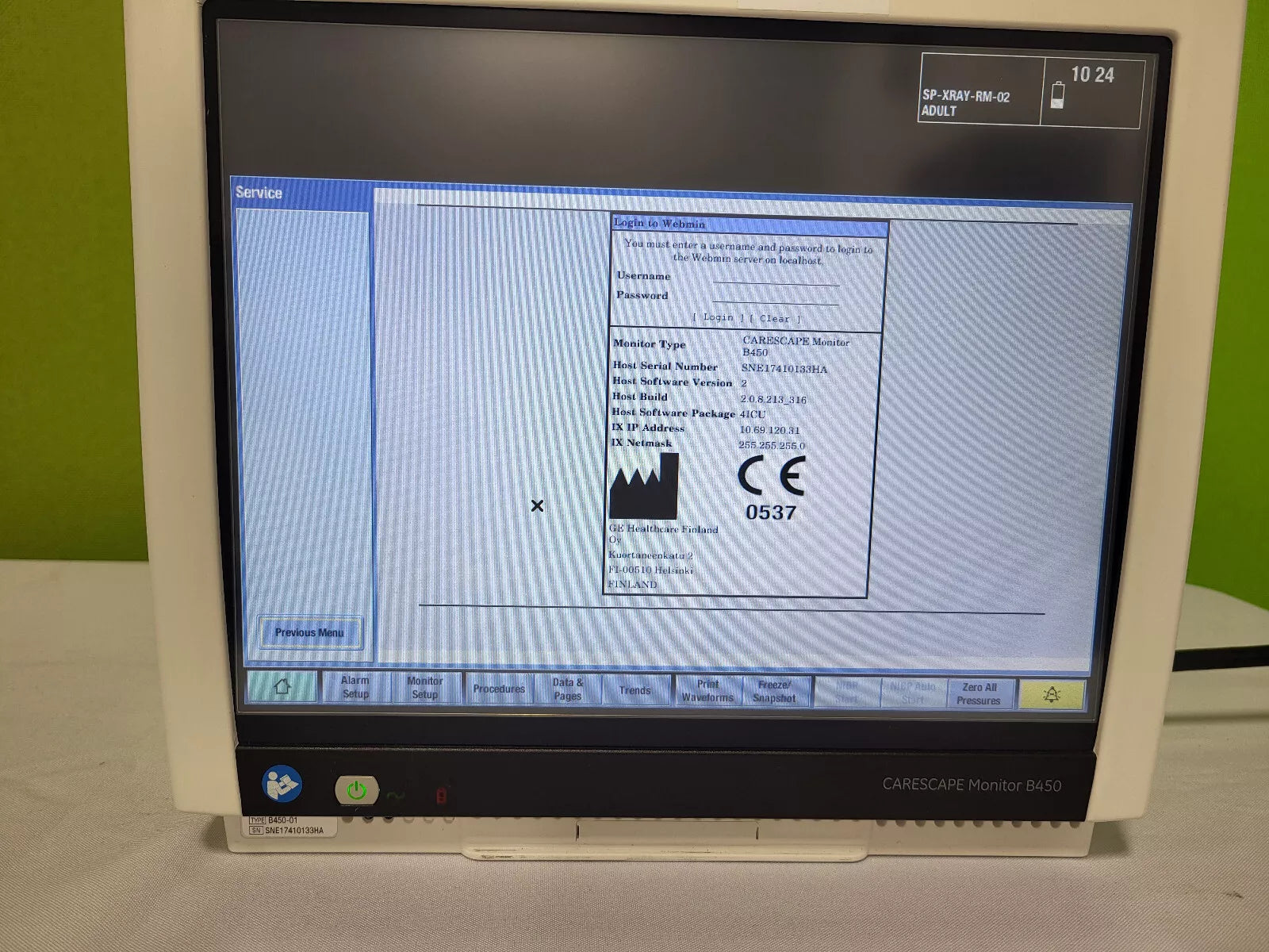 GE B450 Patient Monitor