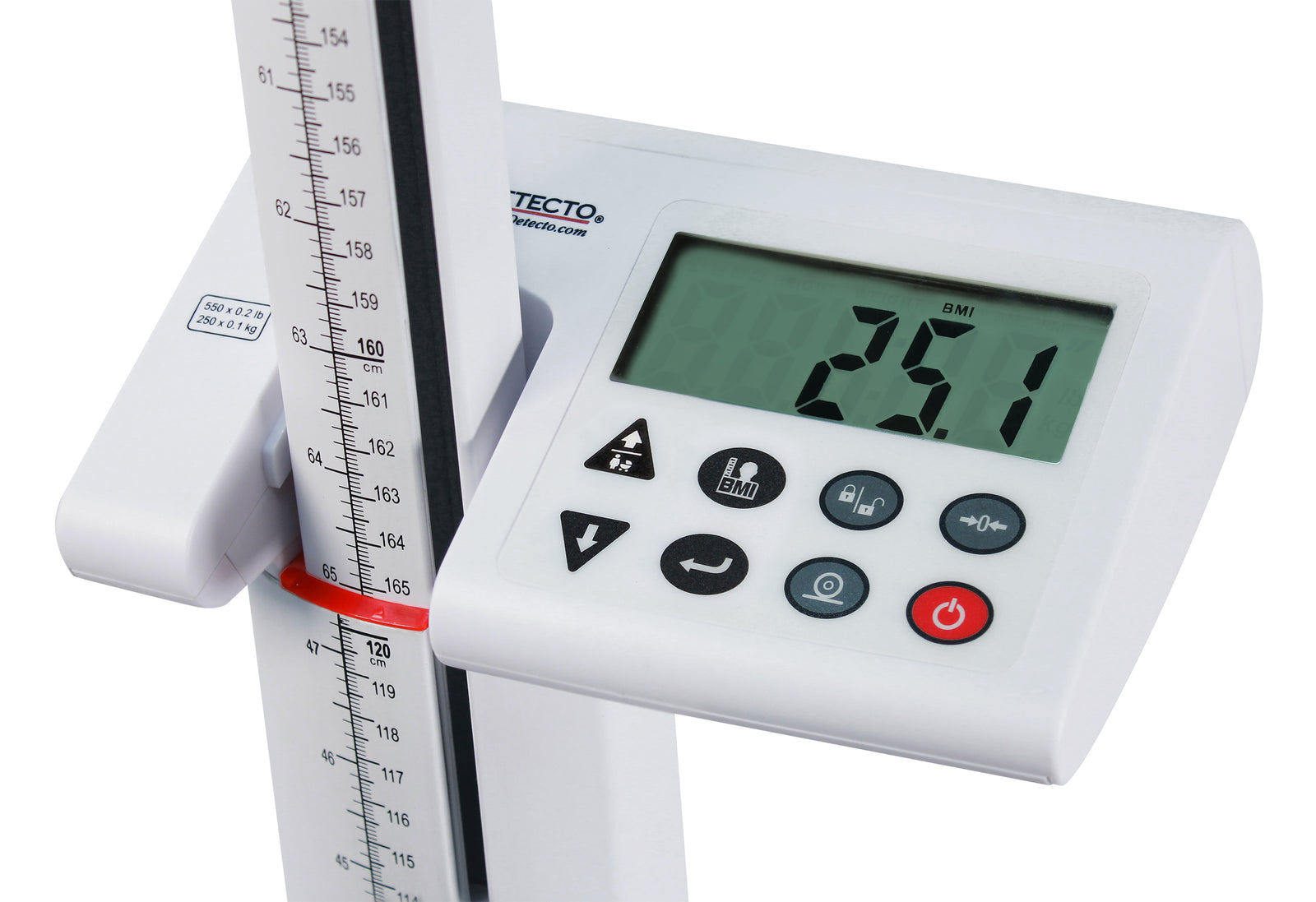Solo Digital Clinical Scale, Mechanical Height Rod, 550 lb x 0.2 lb / 250 kg x 0.1 kg