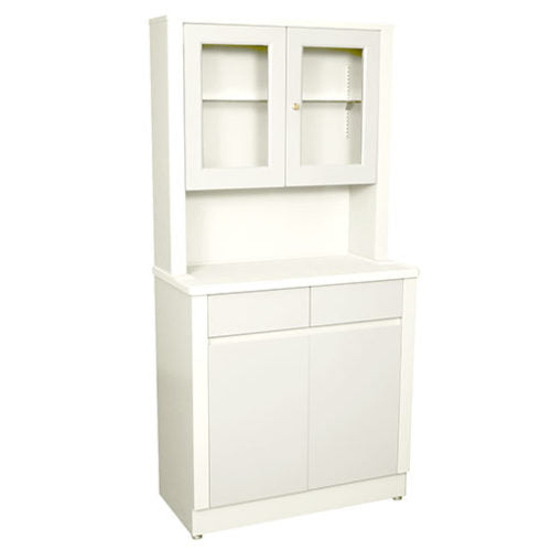 UMF Medical 6117 Modular Treatment Cabinet and Overhead Cabinet with Two Bottom Drawers and Doors UMF 6117QW | QuinceMedical.com