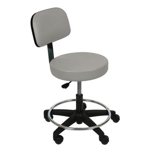 UMF Medical 6740 Ultra Comfort Stool with Back Rest & Foot Ring, Pneumatic Height Adjustment UMF 6740SL | QuinceMedical.com