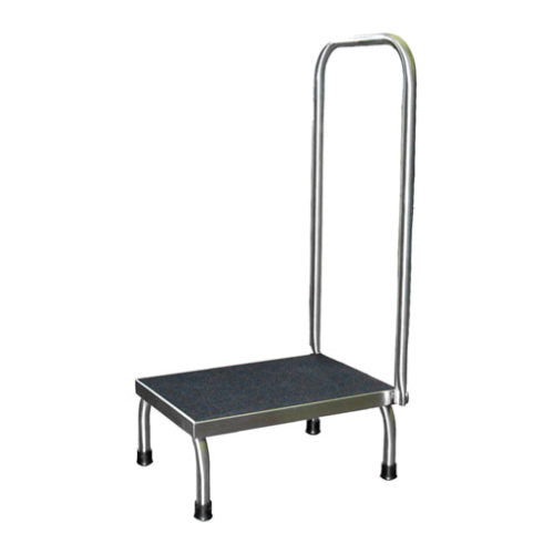 UMF Medical SS8378 Stainless Steel Foot Stool with Handrail UMF SS8378 | QuinceMedical.com