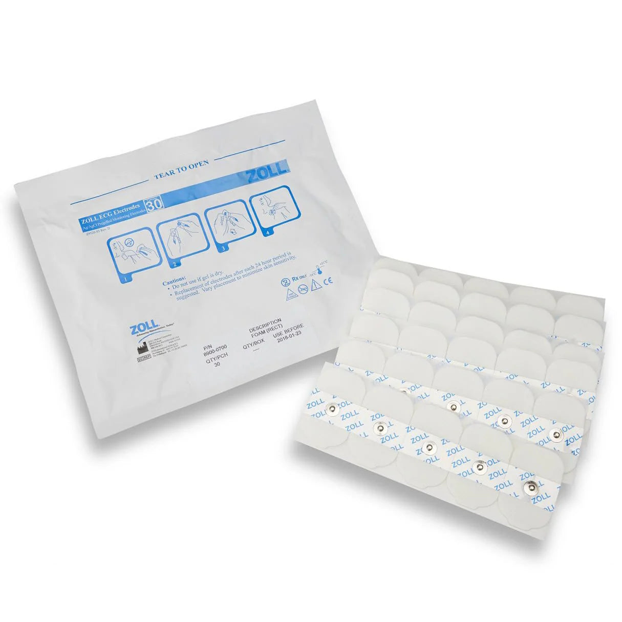 30 ECG 2" ROUND ELECTRODES, 20 POUCHES / CASE (600)