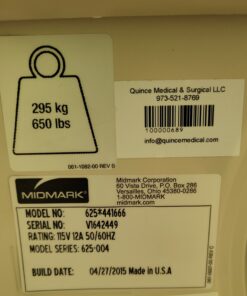 Midmark Ritter 625 Serial Number